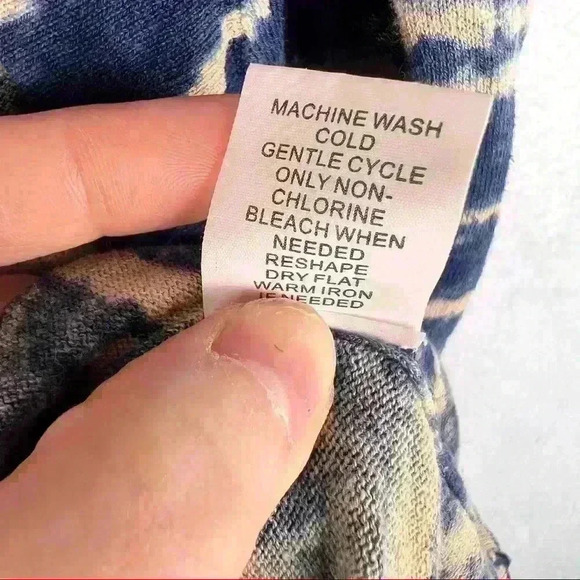 MAGNOLIA GRACE Linen Cotton Blend Space Blue Tye Dye Open Front Cardigan Sz L - Picture 5 of 10